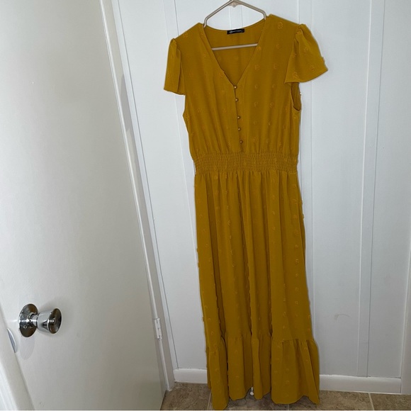 Dresses | Prettygarden Mustard Yellow Maxi Dress Size Large | Poshmark